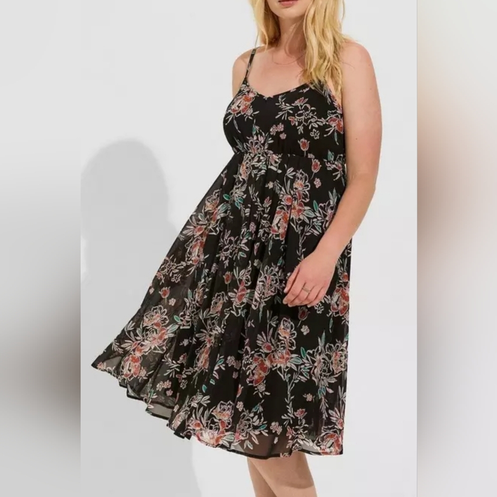 Floral Black Dress